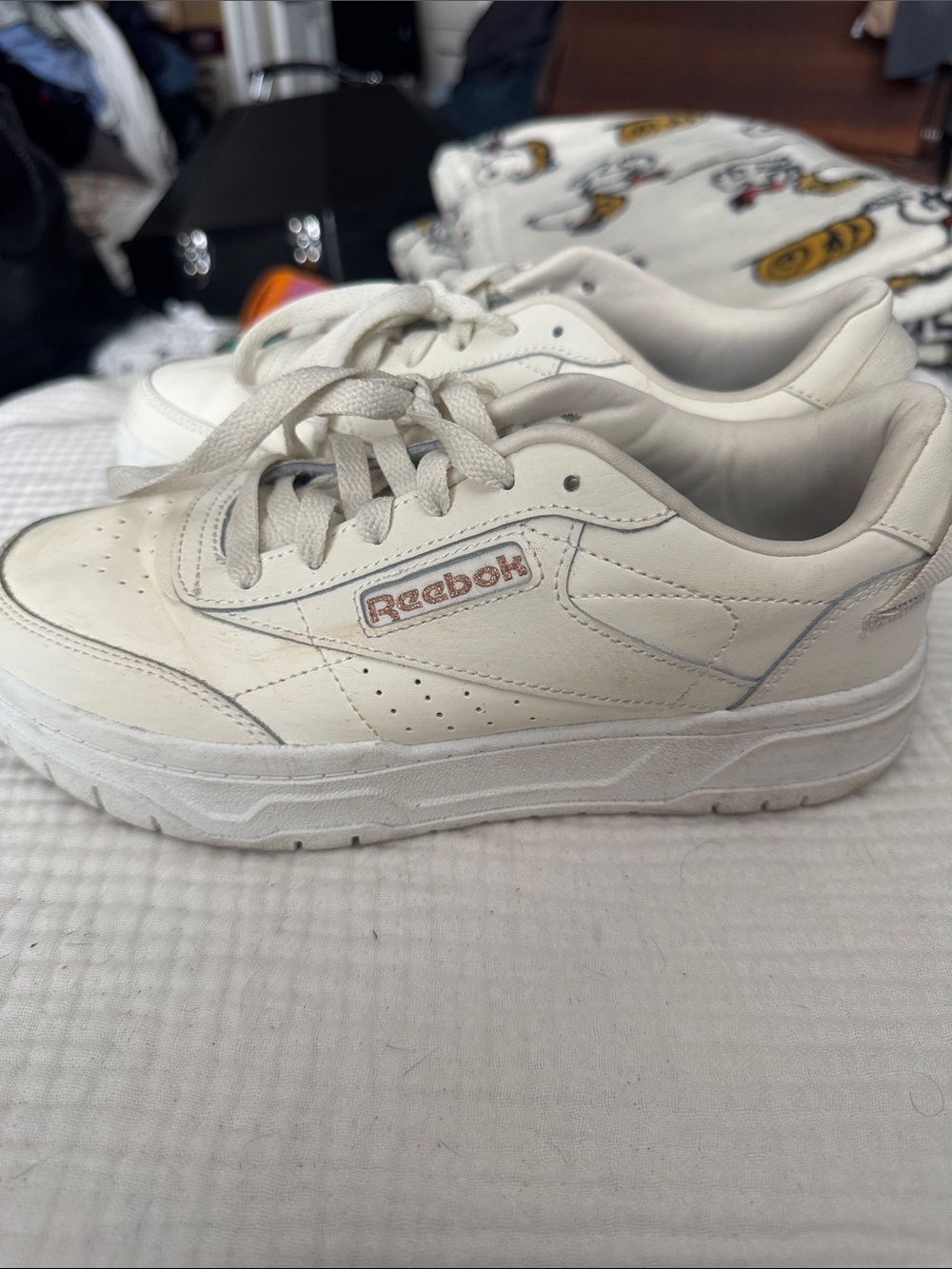 Reebok White Low-Top Leather Sneakers
